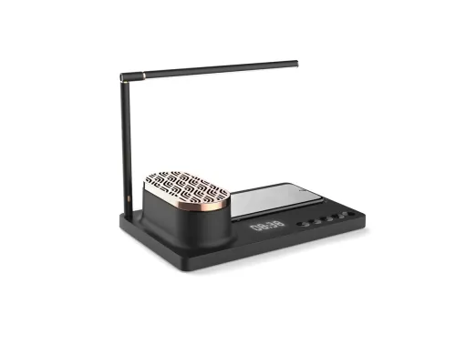 Интерьерная лампа c колонкой, беспроводной зарядкой и дисплеем Volando