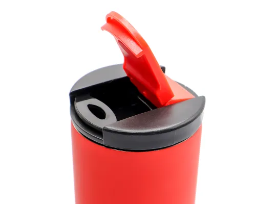 Термокружка с двойной металлической стенкой Rolly, софт-тач, красный