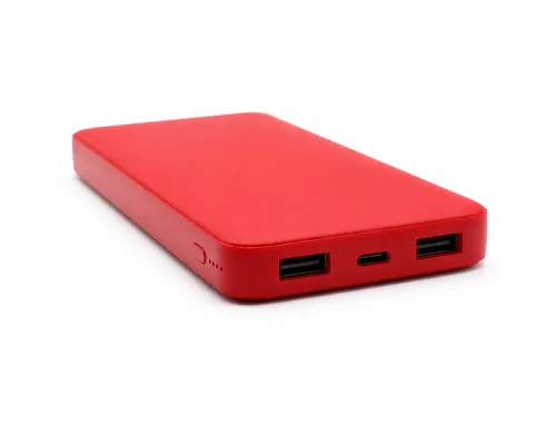 Внешний аккумулятор Polus, 10000 Mah, софт-тач покрытие, красный