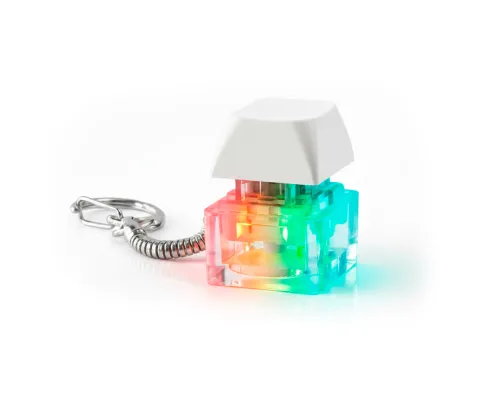 Брелок PUSH ME с LED подсветкой, Белый