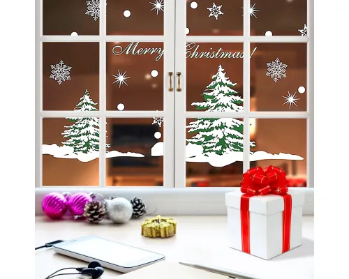 Самоклеящаяся наклейка (елки 1 шт. в рулоне)