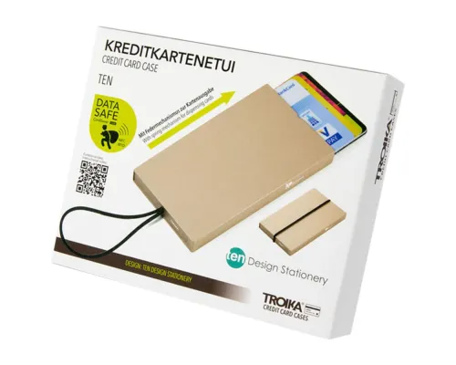 Футляр для карт Ten, золотистый Футляр для карт Ten, золотистый