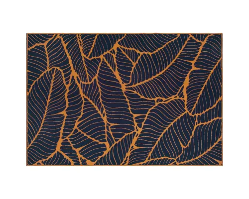 Плед In Leaf, синий с горчичным Плед In Leaf, синий с горчичным