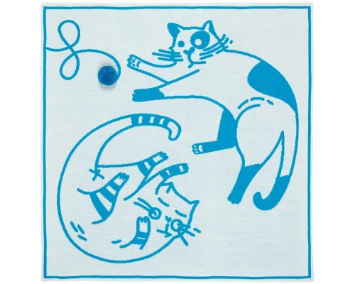 Детский плед Tender. Cats, белый с бирюзовым