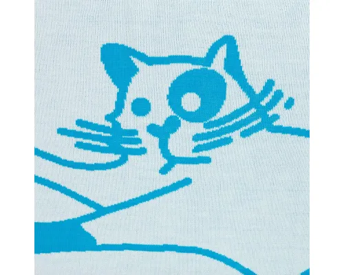Детский плед Tender. Cats, белый с бирюзовым