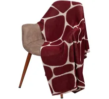 Плед Giraffe, бежевый с бордовым