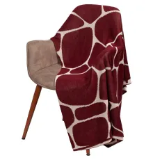 Плед Giraffe, бежевый с бордовым