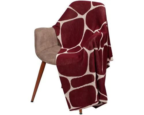 Плед Giraffe, бежевый с бордовым Плед Giraffe, бежевый с бордовым