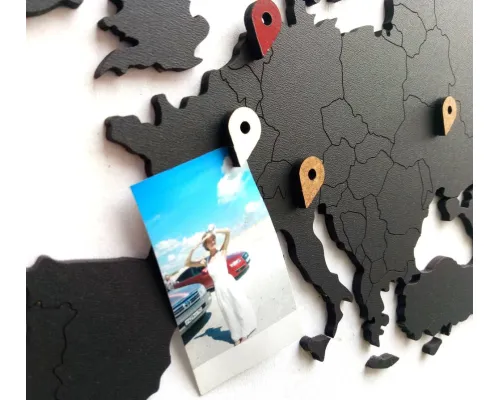 Деревянная карта мира World Map Wall Decoration Large, черная Деревянная карта мира World Map Wall Decoration Large, черная