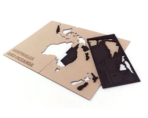Деревянная карта мира World Map True Puzzle Large, черная Деревянная карта мира World Map True Puzzle Large, черная