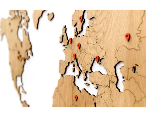 Деревянная карта мира World Map Wall Decoration Exclusive, дуб Деревянная карта мира World Map Wall Decoration Exclusive, дуб