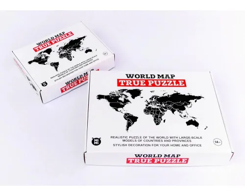 Деревянная карта мира World Map True Puzzle Large, черная Деревянная карта мира World Map True Puzzle Large, черная