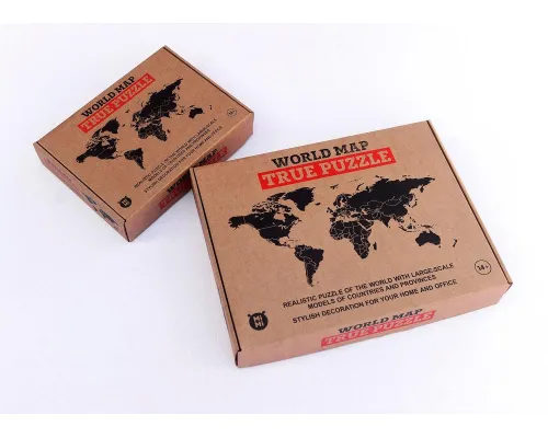 Деревянная карта мира World Map True Puzzle Large, коричневая Деревянная карта мира World Map True Puzzle Large, коричневая
