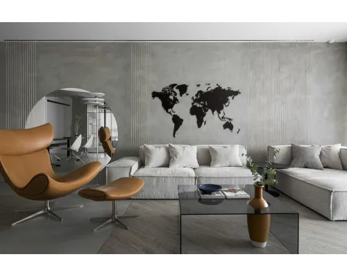 Деревянная карта мира World Map Wall Decoration Large, черная Деревянная карта мира World Map Wall Decoration Large, черная