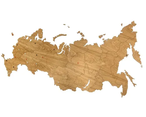 Деревянная карта России, дуб Деревянная карта России, дуб