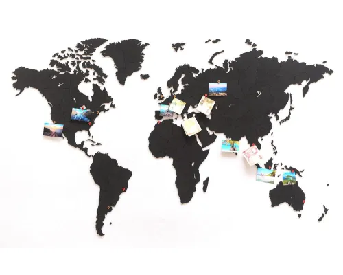 Деревянная карта мира World Map True Puzzle Large, черная Деревянная карта мира World Map True Puzzle Large, черная