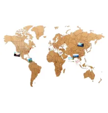 Деревянная карта мира World Map True Puzzle Large, коричневая