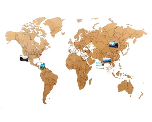 Деревянная карта мира World Map True Puzzle Large, коричневая Деревянная карта мира World Map True Puzzle Large, коричневая