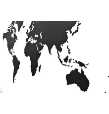 Деревянная карта мира World Map Wall Decoration Large, черная
