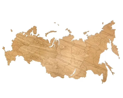 Деревянная карта России, дуб Деревянная карта России, дуб