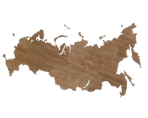 Деревянная карта России, орех Деревянная карта России, орех