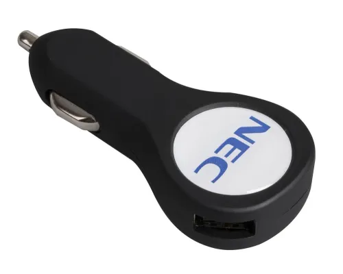 Автомобильное зарядное устройство с подсветкой Logocharger Slim, черное Автомобильное зарядное устройство с подсветкой Logocharger Slim, черное