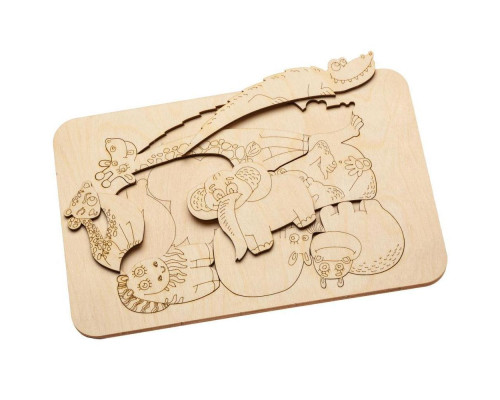 Пазл-раскраска Wood Games, африканские животные Пазл-раскраска Wood Games, африканские животные