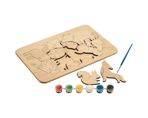 Пазл-раскраска Wood Games, лесные жители Пазл-раскраска Wood Games, лесные жители