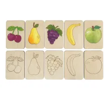 Карточки-раскраски Wood Games, фрукты