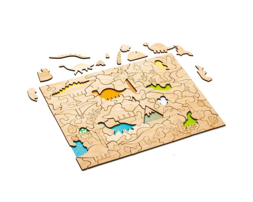 Развивающий эко-пазл Wood Games, динозавры Развивающий эко-пазл Wood Games, динозавры