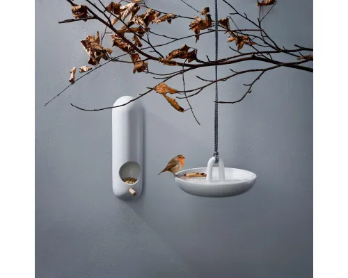 Поилка для птиц Bird Drinker, подвесная, белая