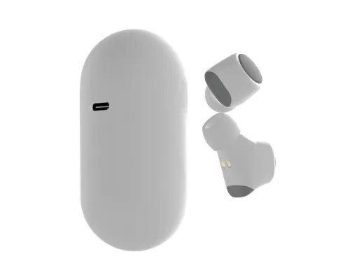 Наушники беспроводные GEOZON WAVE, с зарядным боксом, покрытие soft touch, белые