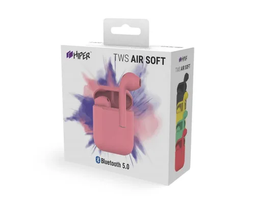 Наушники беспроводные с зарядным боксом TWS AIR SOFT, цвет розовый Наушники беспроводные с зарядным боксом TWS AIR SOFT, цвет розовый