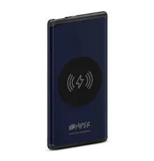 Универсальный аккумулятор NANO V Dark Blue 5000 мАч, с беспроводной зарядкой в алюминиевом корпусе