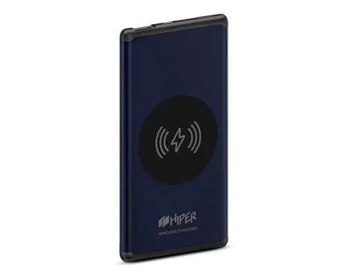 Универсальный аккумулятор NANO V Dark Blue 5000 мАч, с беспроводной зарядкой в алюминиевом корпусе Универсальный аккумулятор NANO V Dark Blue 5000 мАч, с беспроводной зарядкой в алюминиевом корпусе