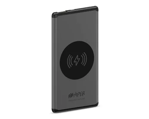 Универсальный аккумулятор NANO V Space Gray 5000 мАч, с беспроводной зарядкой в алюминиевом корпусе