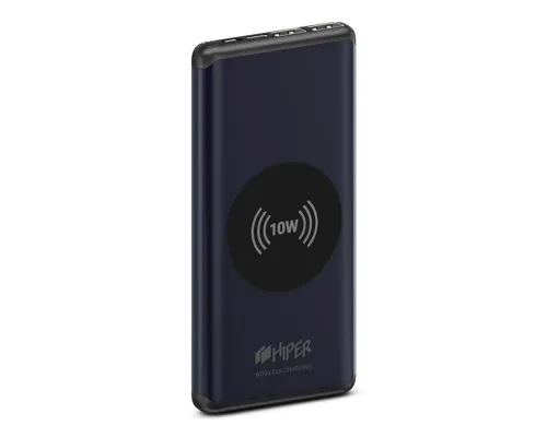 Универсальный аккумулятор NANO X Dark Blue 10000 мАч, с беспроводной зарядкой в алюминиевом корпусе Универсальный аккумулятор NANO X Dark Blue 10000 мАч, с беспроводной зарядкой в алюминиевом корпусе