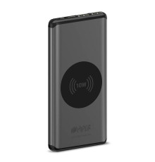 Универсальный аккумулятор NANO X Space Gray 10000 мАч, с беспроводной зарядкой в алюминиевом корпусе