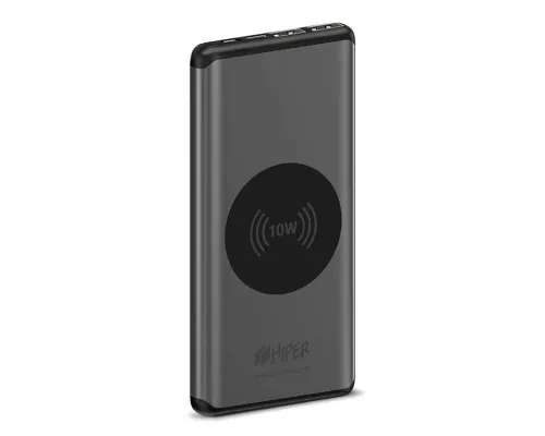 Универсальный аккумулятор NANO X Space Gray 10000 мАч, с беспроводной зарядкой в алюминиевом корпусе