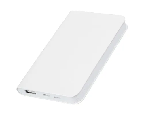 Универсальный аккумулятор "Softi" (4000mAh),белый, 7,5х12,1х1,1см, искусственная кожа, пластик