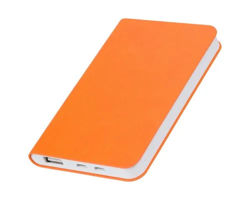Универсальный аккумулятор "Softi" (4000mAh),оранжевый, 7,5х12,1х1,1см, искусственная кожа,пл