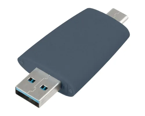 Флешка Pebble Type-C, USB 3.0, серо-синяя, 16 Гб Флешка Pebble Type-C, USB 3.0, серо-синяя, 16 Гб