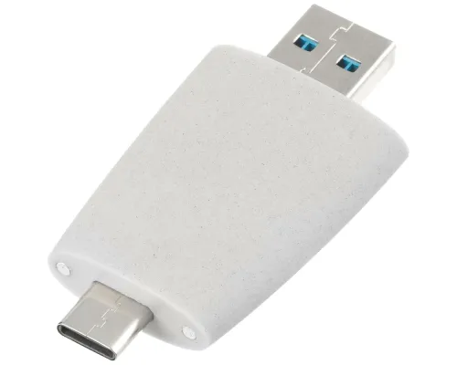 Флешка Pebble Type-C, USB 3.0, светло-серая, 16 Гб Флешка Pebble Type-C, USB 3.0, светло-серая, 16 Гб