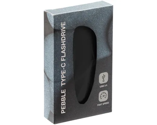 Флешка Pebble Type-C, USB 3.0, черная, 16 Гб Флешка Pebble Type-C, USB 3.0, черная, 16 Гб