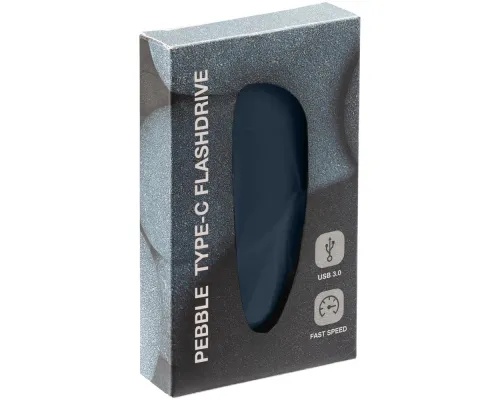 Флешка Pebble Type-C, USB 3.0, серо-синяя, 16 Гб Флешка Pebble Type-C, USB 3.0, серо-синяя, 16 Гб
