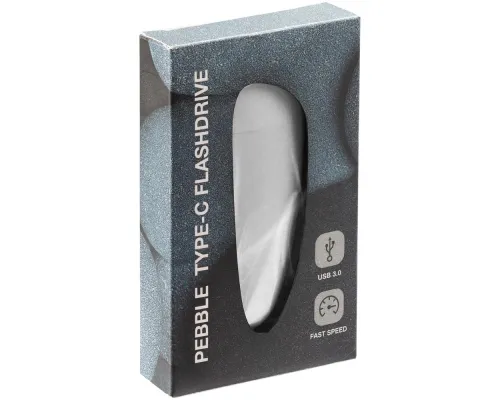 Флешка Pebble Type-C, USB 3.0, светло-серая, 32 Гб Флешка Pebble Type-C, USB 3.0, светло-серая, 32 Гб