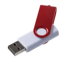 Флешка Twist Color, белая с красным, 16 Гб