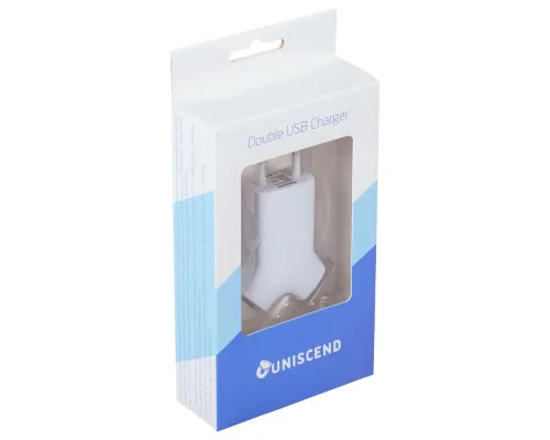 Сетевое зарядное устройство Uniscend Double USB, белое Сетевое зарядное устройство Uniscend Double USB, белое