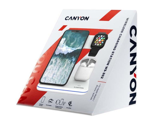 Беспроводная зарядная станция Canyon 302, белая