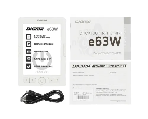 Электронная книга Digma E63W, белая Электронная книга Digma E63W, белая